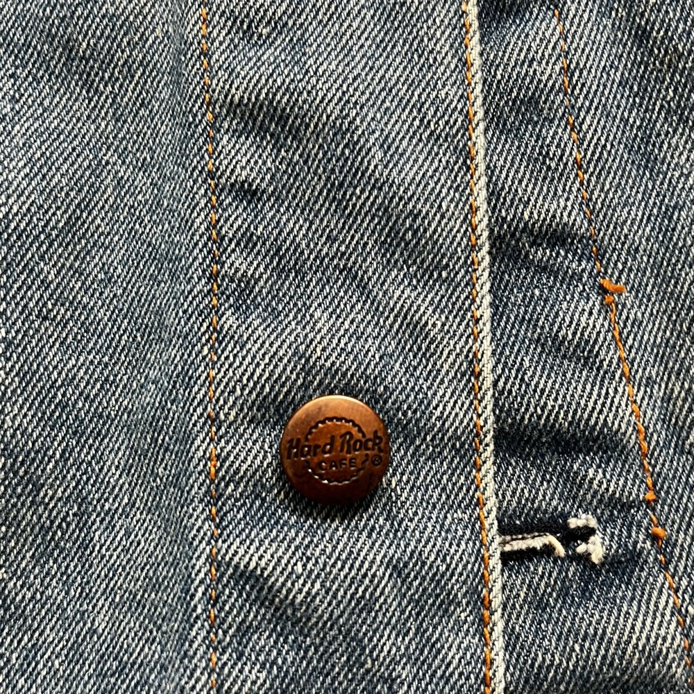 Vintage Hard Rock Cafe Amsterdam Denim Jean Jacket - Picture 5 of 12
